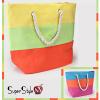 Multi Color Striped Briaded Rope Fashion Beachbag Summer Tote Design