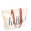 HELLO 2pc Beach Shopping Tote Purse Bag Market Shop Set Large Fashion Books