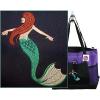 Tropical Mermaid Tote Bag Purple Zippered Gemline Ocean Beach Vacation Monogram