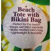 Tri-Coastal Lemons Beach Tote Bag with Waterproof Bathing Suit Bag