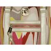 SPARINA Colorful SHELL BEACH Print Linen &amp; Gold Leather Footed Satchel Bag Purse