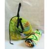 New Green Mesh Drawstring Beach Bag with Sandals Print Lg Beach Towel 30&#034;x 60&#034;