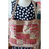 NWOT Large Kate McRostie beach vacation patchwork burlap fabric tote purse bag