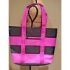 TOTE OVERNIGHT BEACH BAG Purple and Black Stripe NWOT