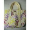 Julie Brown Cream Canvas Floral Multi Insolated L Beach Tote Bag NWOT $155