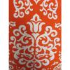 Womens BuckHead Betties Orange White Damask Print Canvas Beach Shopping Tote Bag