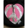 X-LARGE VICTORIA&#039;S SECRET BLACK PEACE HEART TOTE BAG BEACH BAG HANDBAG PURSE