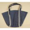 Tote Bag Purse Bell Shape Blue Denim Homemade Beach Travel