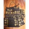 NWT Quilted Black &amp; Gold Beach Bag w/ Wrap and Inner Coin Purse Lined Inner