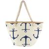 Lux Accessories Lux Accessories Zip Up Beach Bag Navy Blue