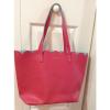 Bath &amp; Body Works Main Street Garden Tote Bag Pink Aqua Blue Beach Saffiano NWT