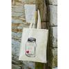 New MASON JAR  w/ LOVE CANVAS TOTE Grocery Bag Purse Shopping Reusable Beach