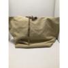 Victoria&#039;s Secret Square Bottom Tote Bag Shopper Beach Bag Tan Tweed Tie Closure