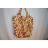 LONGABERGER Print Canvas TOTE BAG Carryall Casual Beach Reversible Striped Flora