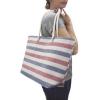 Swan Comfort Striped Canvas Large Tote Beach Pool Hand Bag with Shoulder Straps