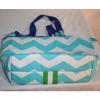 Womens NAUTICAL striped Canvas TOTE BAG Carryall Casual Beach Aqua White Blue