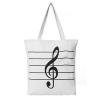 Music Note Print 15&#034; Canvas Beach Diaper Tote Bag Purse Shopper