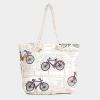 Bicycle Bike Print 18&#034; Canvas Beach Diaper Tote Bag Purse Shopper