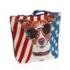 Patriotic Jack 17&#034; Canvas Beach Diaper Tote Bag Purse Shopper American Flag