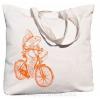 Beach Tote Bag - Canvas Travel Market Shopping Cotton - Orange Fish Bike - NEW