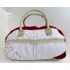 TRUE RELIGION WHITE AND RED WASHED CANVAS GYM DUFFEL BEACH HANDBAG SHOULDER BAG