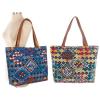 Women Beach Fashion Handbag Shoulder GEO CANVAS Large Day Tote Shopping Bag