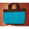 Victorias Secret Large Canvas Tote Bag 2016 Black Green &amp; Blue  EUC VS Beach