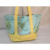 NWOT  LILLY PULITZER BABY BLUE/ YELLOW BEACH BAG WITH BEACH DESIGNS