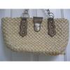 SunBay Heavy Large  Neutral Straw handbag purse shoulder or beach bag