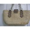 SunBay Heavy Large  Neutral Straw handbag purse shoulder or beach bag