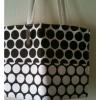 Beach Bag Black And White 17 1/4&#034; X  13&#034; High Over The Shoulder Straps