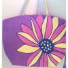 Two&#039;s Company Purple Pink Yellow Flower Jute Totebag Shopper Beach Bag New NWT