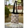 White Brown Ombre Mandala Tapestry Bag Indian Cotton Round Towel Beach Carry Bag