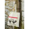 New ROOSTER CANVAS TOTE Grocery Bag Purse Shopping Reusable Beach Chicken