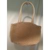 Purse Rusk Straw Beach Bag Top Close Zipper inside Pocket Woven Lined