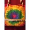 COLORFUL TYE DYE HEART TOTE BEACH SHOPPING BAG SCHOOL SPORTS 13.5&#034; X 14&#034;