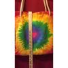 COLORFUL TYE DYE HEART TOTE BEACH SHOPPING BAG SCHOOL SPORTS 13.5&#034; X 14&#034;