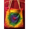 COLORFUL TYE DYE HEART TOTE BEACH SHOPPING BAG SCHOOL SPORTS 13.5&#034; X 14&#034;