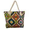 Lux Accessories Tan Colorful Tribal Aztec Navajo Printed Summer Beach Tote Bag