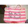 Victoria Secret Pink &amp; White Stripe Beach Bag