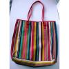 Lancome Large Multi-Color Striped Bag Microfiber Tote Shopper Beach Shoulder