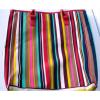 Lancome Large Multi-Color Striped Bag Microfiber Tote Shopper Beach Shoulder