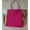 Clinque Tote Purse Bag Hot Fuschia Pink  Silver Metallic Beach Shopping NWOT