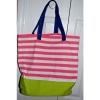 Barnes &amp; Noble PUNCTUATE BOOK BAG Big Canvas BEACH TOTE Shopper Stripe Nautical