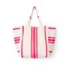 NWT!VICTORIAS SECRET SUN  FUN TOTE Pink and White Striped HUGE Beach BAG