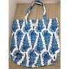 Lilly Pulitzer For Estée Lauder Blue White Seashell Beach Casual Bag Large Tote