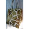 NEW VICTOR Vegan TOTE Shoulder Beach BAG Organizer Shopper GOLD WHITE GIRAFFE L