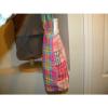 PRETTY! Pink/Turquoise/Yellow/Ivory Madras Plaid Tote/Shopper/Travel/Beachbag.