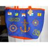 NEW Anchor Nautical Ocean 21&#034; Tote Bag Beach Canvas Shopper Lucky 7 USA BLUE