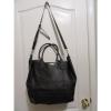 Sam &amp; Libby tote bag beach overnight bag Purse Black faux snakeskin XL fringes